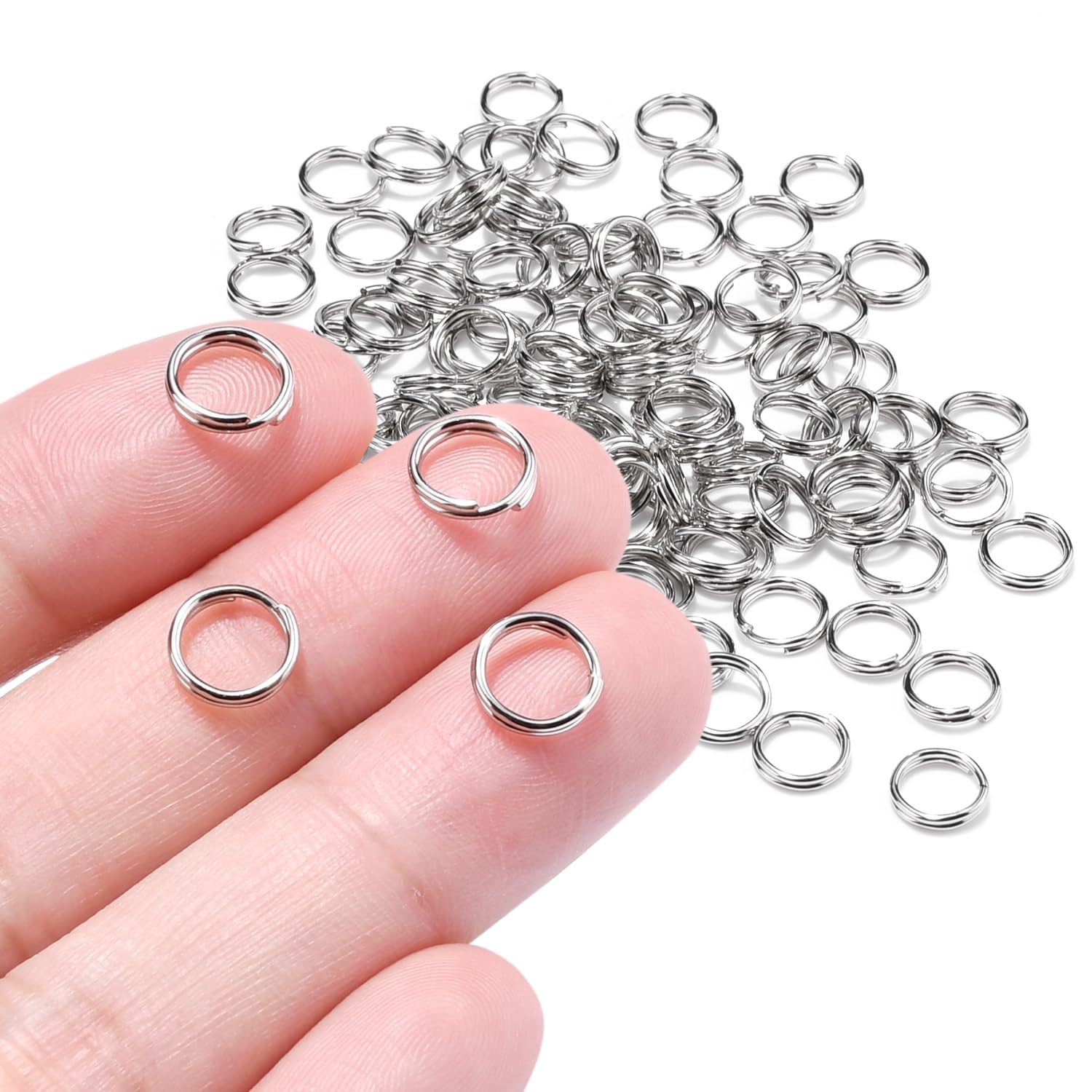 Amazon.com: 100pcs 8mm Mini Split Ring for Jewelry Making, Double